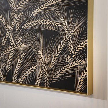 Quatropi 2-Piece Hand-Carved Metal Framed Wall Artwork Set Copper Wood 60x90cm
