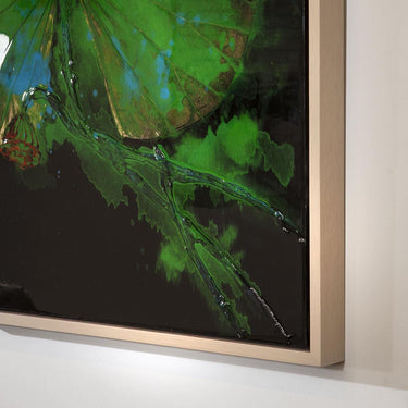 Quatropi 2-Piece Modern Abstract Lotus Wall Artwork Set Black Green 120x90cm