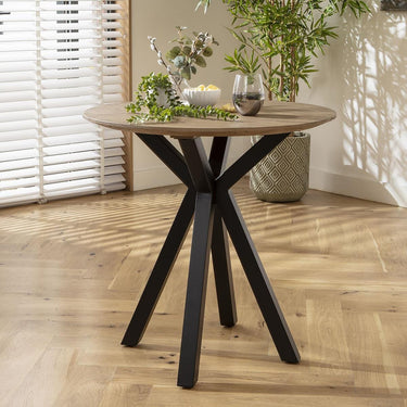 Quatropi 2 Seater Small Round Solid Wood Dining Table and Chair Dining Set Mink