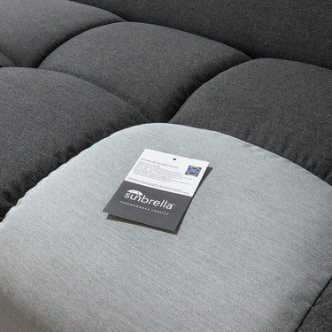 Quatropi 3 Seater Garden Patio Sofa Unique Grey Sunbrella Outdoor Fabric Grey