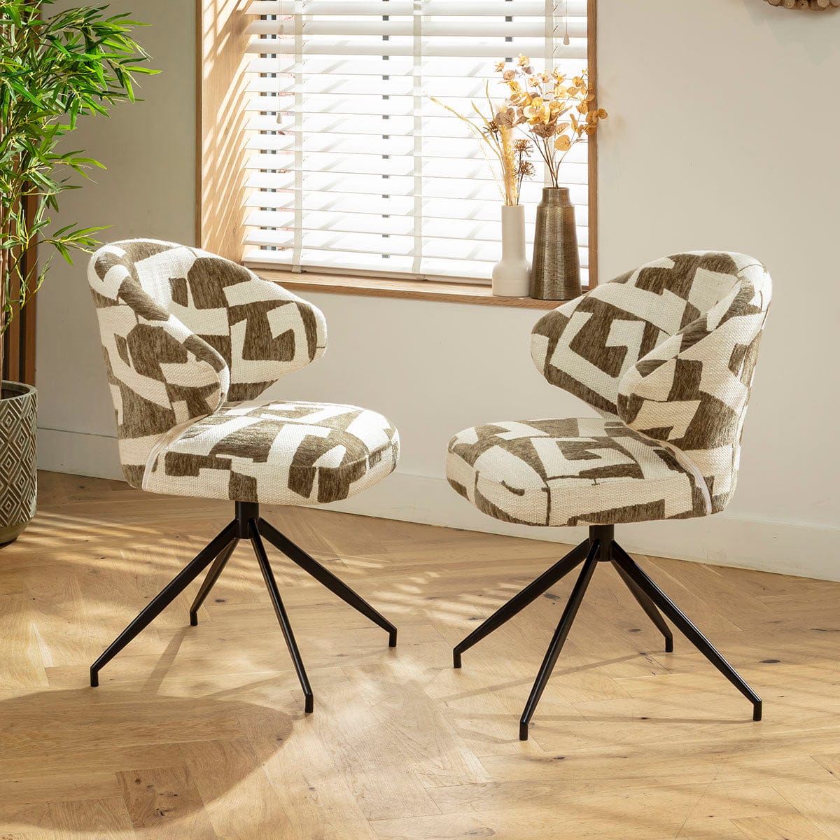 Set of 4 Modern Kitchen Swivel Dining Room Chairs White Olive Green ...