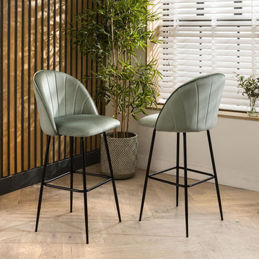 Quatropi 4 Hope Velvet Bar Stools Mint Green