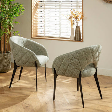 Quatropi 4 Piper Ultra-Modern Dining Chairs Green Fabric