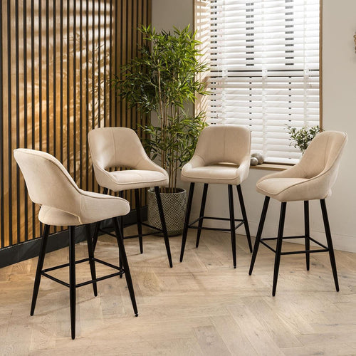 4 Remi Counter Height Bar Stools Cream