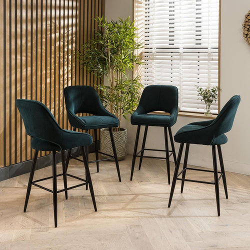 4 Remi Counter Height Bar Stools Green
