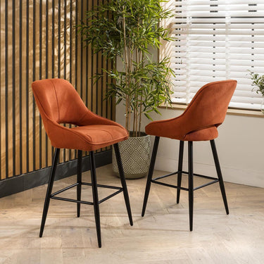 Quatropi 4 Remi Counter Height Bar Stools Terracotta
