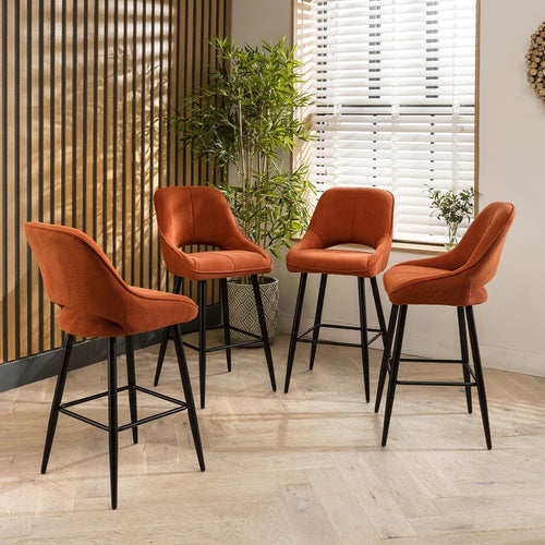 4 Remi Counter Height Bar Stools Terracotta