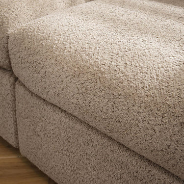 Quatropi 4 Seat Modular Sectional Straight Corner Sofa Couch Beige Boucle Fabric