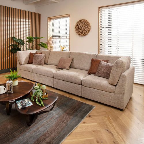 Sully 4 Seater Modular Sofa Biscuit Beige Boucle 320x80cm 16