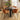 Quatropi 4 Seater Round Modern Dining Table and Chairs Set Orange Velvet Black