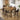 Quatropi 6 Seat Counter Bar Table and Stools Set Solid Wood Brown Faux Leather