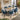 Quatropi 6 Seat Extending Ceramic Marble Dining Set Grey Blue Velvet 160-240cm