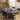 Quatropi 6 Seat Modern Oval Dining Table and Chairs Dining Set Dark Grey Black