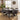 Quatropi 6 Seat Modern Oval Dining Table and Chairs Dining Set Dark Grey Black