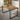 Quatropi 6 Seat Solid Wood Dining Set Herringbone Dining Table and Chairs Cream