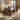Quatropi 8 Chair Modern Dining Set Extending Ceramic Marble Black Tan Leather