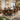Quatropi 8 Chair Modern Dining Set Extending Ceramic Marble Black Tan Leather