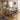 Quatropi 8 Seater Modern Glass River Dining Table and Chair Set Mink Beige