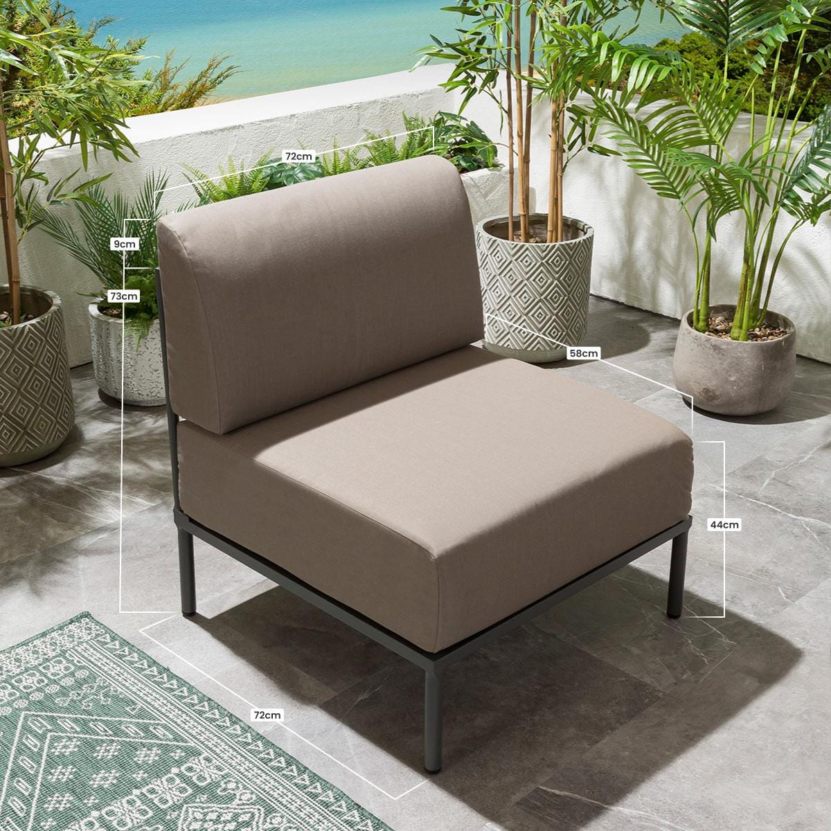 Quatropi Alfie Modular Garden Sofa Set Coffee 144x72cm S2