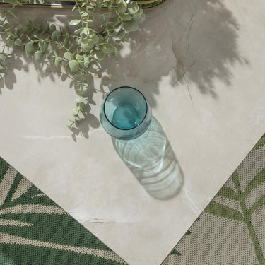 Quatropi Alfie Outdoor Ceramic Marble Garden Coffee Table Beige 80x70cm