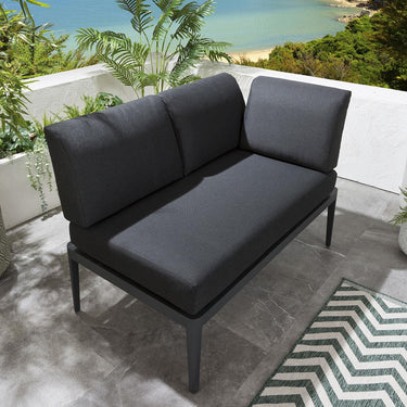 Quatropi Aluminium Modular Garden Corner Sofa Set & Coffee Table Charcoal 246x196cm L2