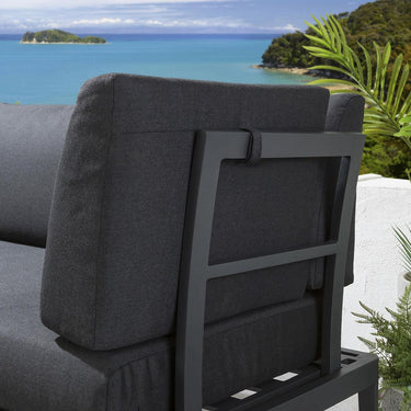 Quatropi Aluminium Modular Garden Corner Sofa Set & Coffee Table Charcoal 246x196cm L2