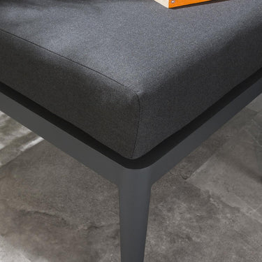 Quatropi Aluminium Modular Garden Corner Sofa Set & Side Table Charcoal 196x123cm L1