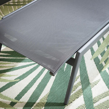 Quatropi Aluminium Outdoor Garden Sun Lounger Textilene Cushioned Grey 190x65cm