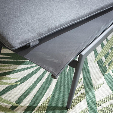 Quatropi Aluminium Outdoor Garden Sun Lounger Textilene Cushioned Grey 190x65cm