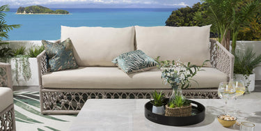 Quatropi Amelia 3 Seater Garden Sofa Cream