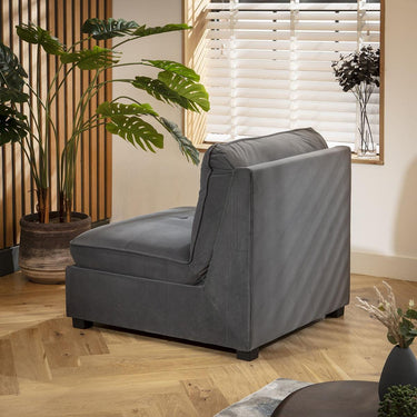 Quatropi Anni Middle Section Grey Velvet 87x96cm