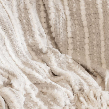Quatropi Anthionette Luxury Beige Throw 127cm x 152cm
