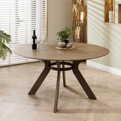 Aquarius 6 Seater Solid Ash Wooden Round Dining Table 150cm