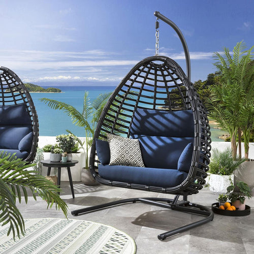 Bali Hanging Egg Chair Blue