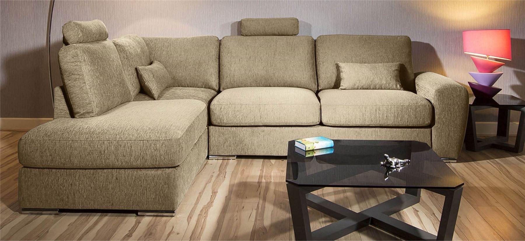 Quatropi Beatuiful Premium Sofa Group L Shape Corner Many Fabrics Grande 2LH