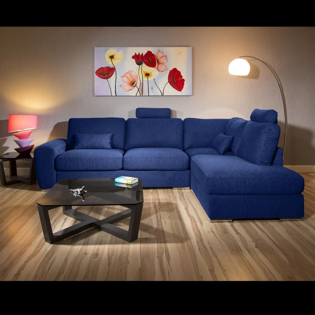 Quatropi Beatuiful Premium Sofa Group L Shape Corner Many Fabrics Grande 2RH