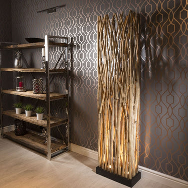 Quatropi Beautiful 2000mm Extra Tall Driftwood Halogen Uplit Crozet Floor lamp