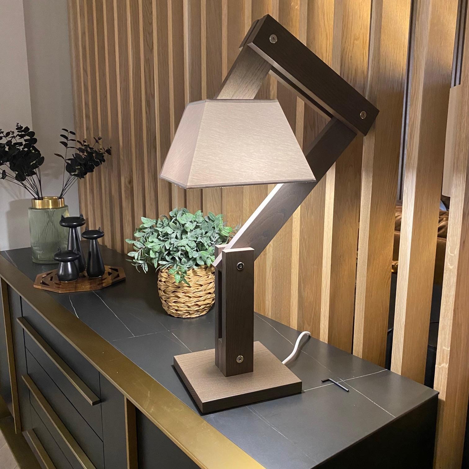 Quatropi Beautiful Adjustable Designer wooden table Lamp Reading Light