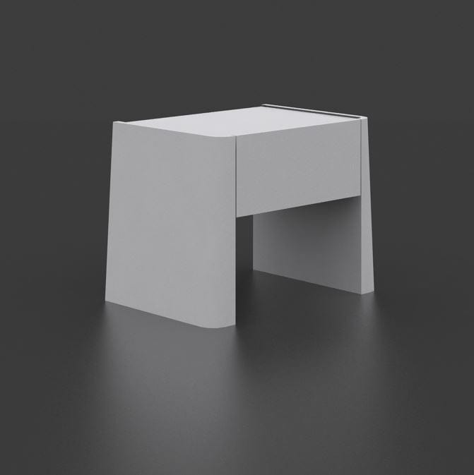 Quatropi Beautiful Modern Quatropi Bedside Cabinet / Table in White Gloss