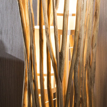 Quatropi Beautiful Unique Modern Designer driftwood Floor Lamp/Light white 2mtr
