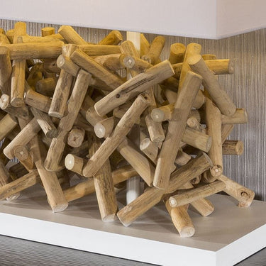 Quatropi Beautiful Unique Modern Driftwood table lamp/light white shade Calcutt