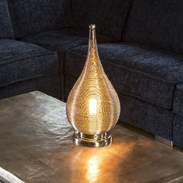 Quatropi Beautiful Unique Silver Nickle Table Lamp Wire Coil Medium 230 x 430mm