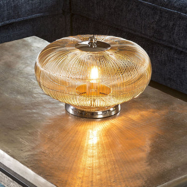 Quatropi Beautiful Unique Silver Nickle Table Lamp Wire Loop Medium 360 x 240