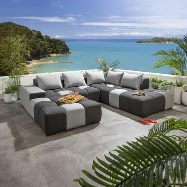 Quatropi Blow Right-Hand Sunbrella Outdoor Garden Corner Sofa Sooty Grey 281x247cm