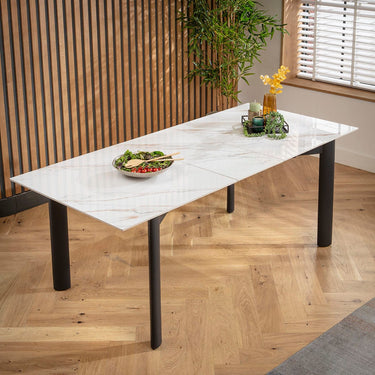 Quatropi Cain 6 - 8 Seat Ceramic Extending Dining Table 160-200cm White