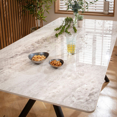 Quatropi Caleb 6 Seater Ceramic Dining Table 180x85cm Grey