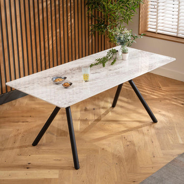 Quatropi Caleb 6 Seater Ceramic Dining Table 180x85cm Grey