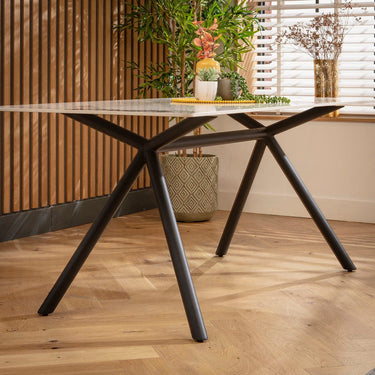 Quatropi Caleb 6 Seater Ceramic Dining Table 180x85cm White