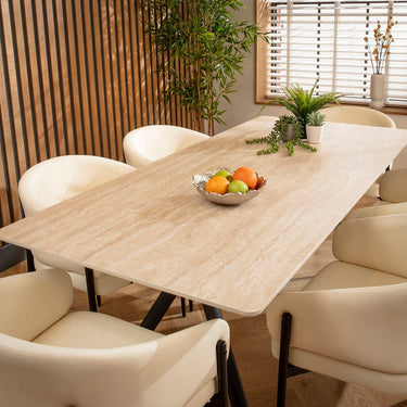 Quatropi Caleb Ceramic Dining Set - 6 Seater - Cream Loki
