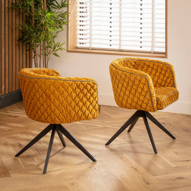 Quatropi Caleb Ceramic Dining Set - 6 Seater - Mustard Maple